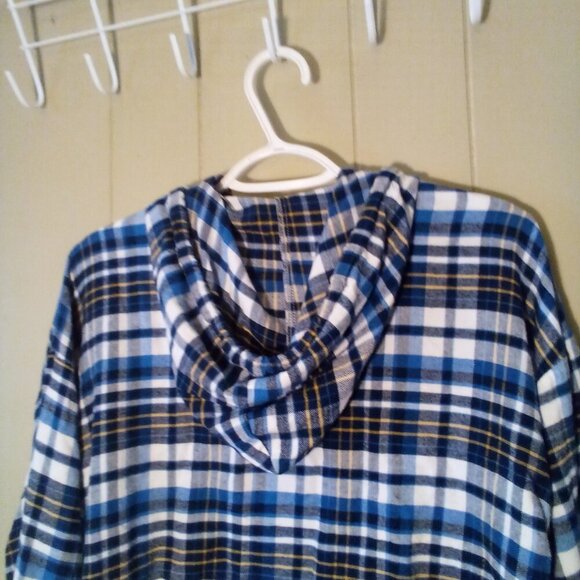 Concepts Sports Notre Dame Flannel Shirt Women S Hood Pocket Long Sleeve Plaid - Picture 12 of 15